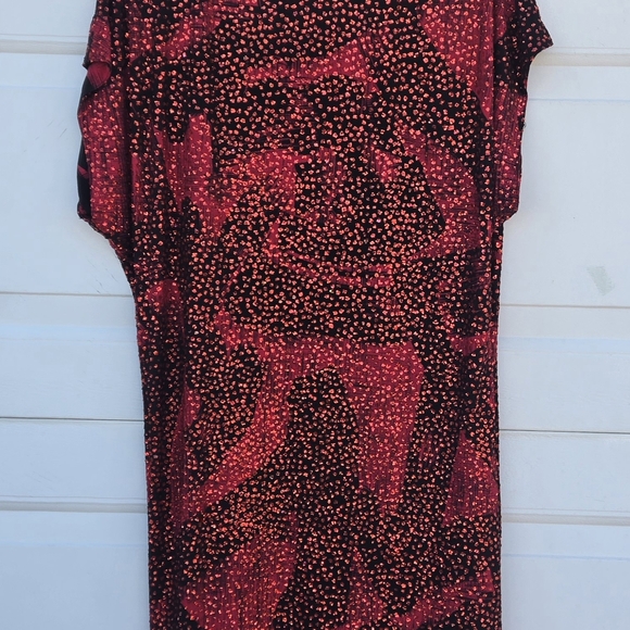 Neiman Marcus Dresses & Skirts - Neiman Marcus Red Black Metallic Cocktail Dress Size 4 Short Sleeve Party